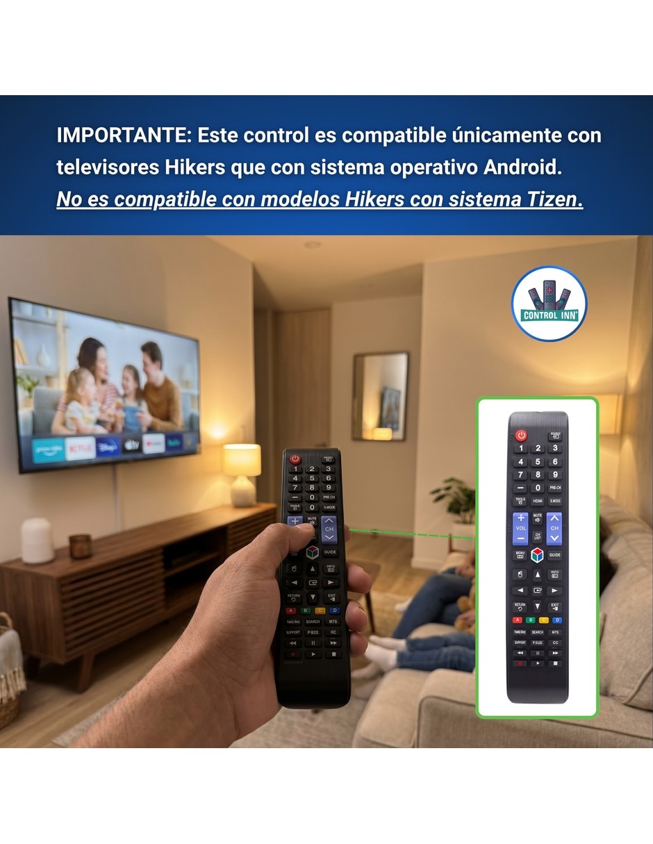 Control remoto para Smart TV HK32DMX01 Hikers Android Tv AD2108 3