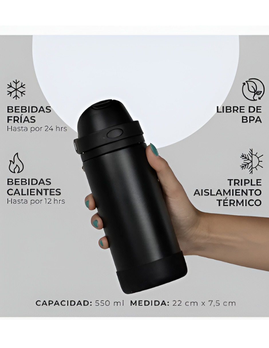 Termo de acero inoxidable con tapa a presión 700 ml