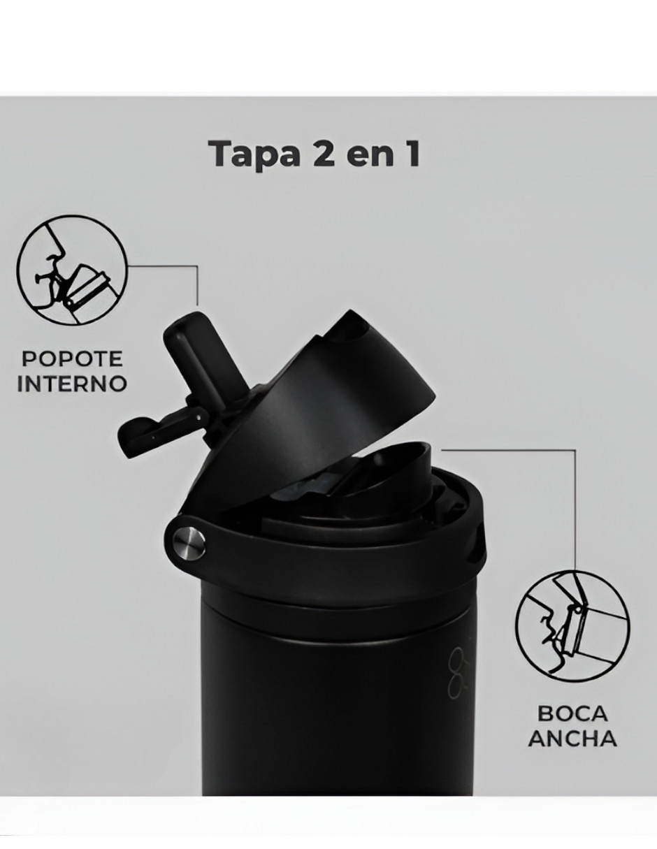 Termo de acero inoxidable con tapa a presión 700 ml