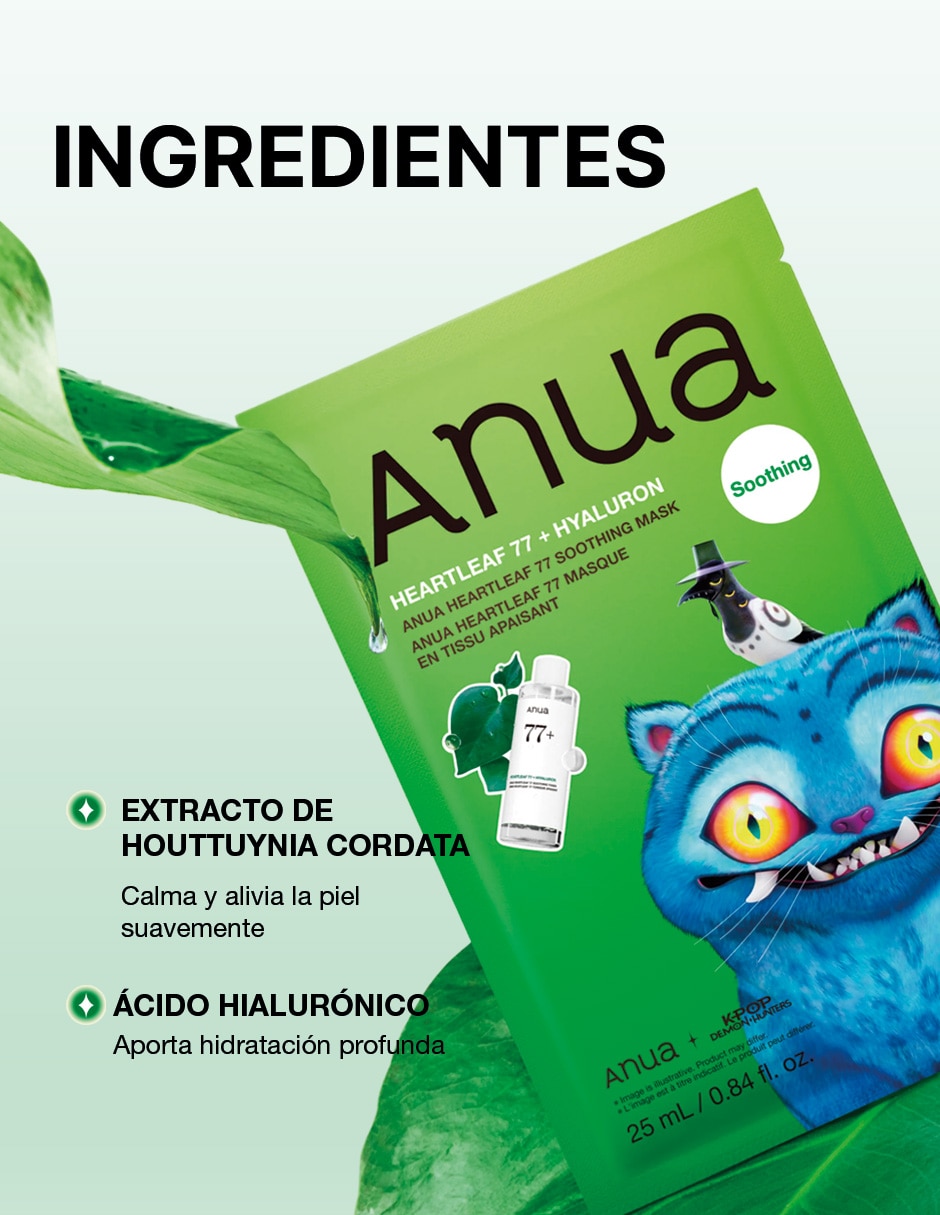 Set mascarilla facial Dúo mascarillas calmantes Heartleaf + Azelaic Acid para antiedad Anua 3