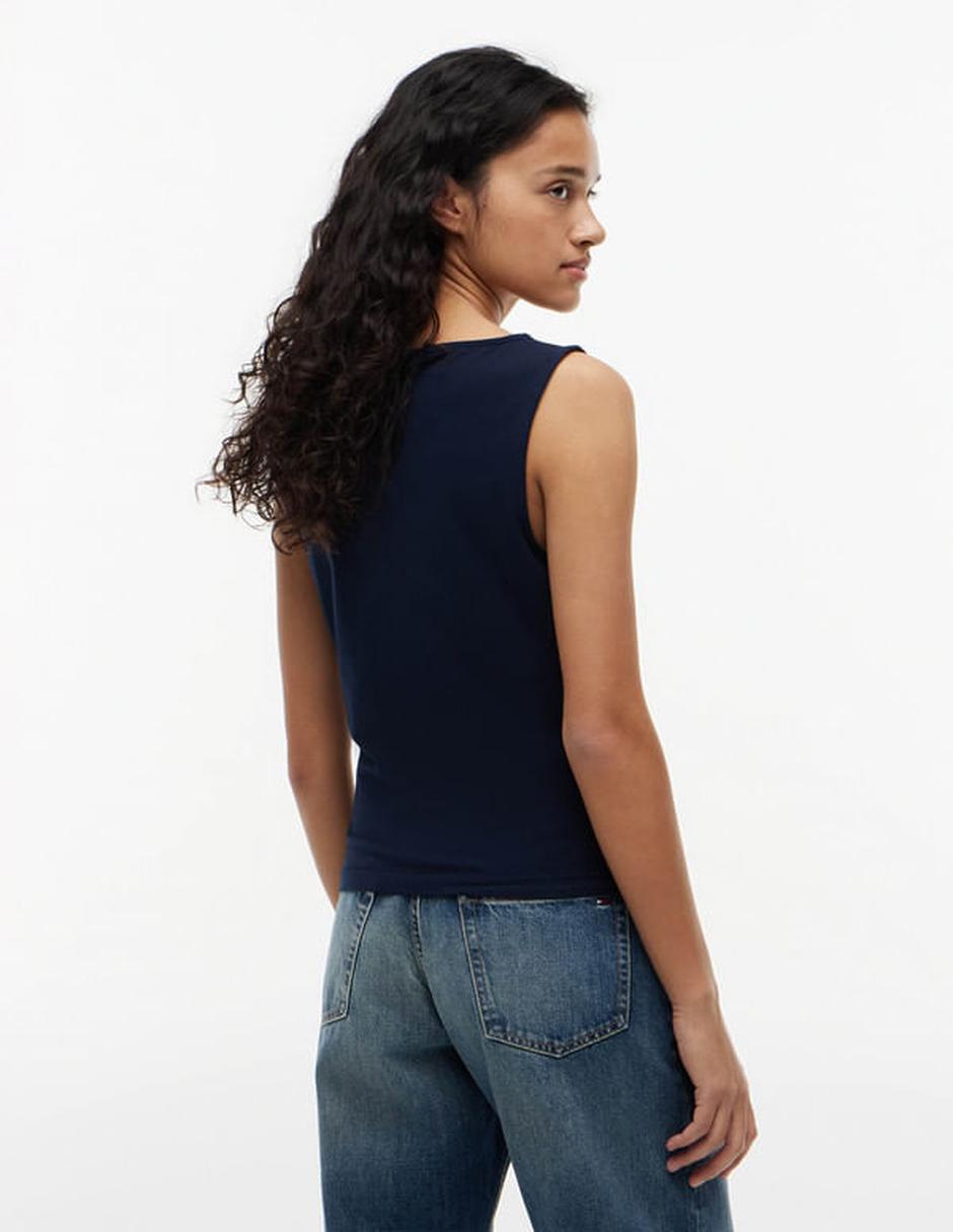 Playera manga Sin Manga Sin colección cuello Redondo para mujer