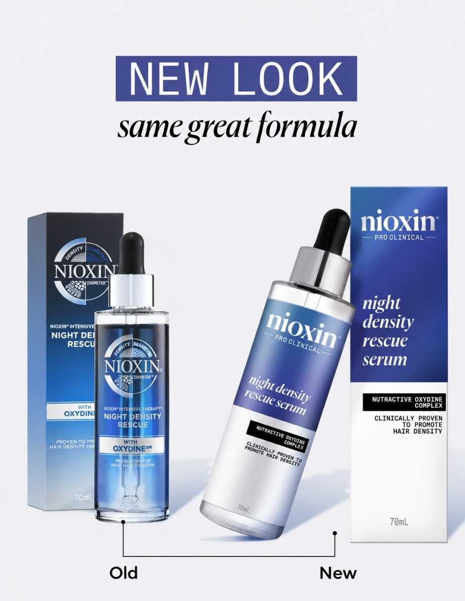 Sérum anticaída para cuero cabelludo Night Density Rescue sérum nocturno para mayor apariencia de densidad 70 ml Nioxin de todo tipo de piel