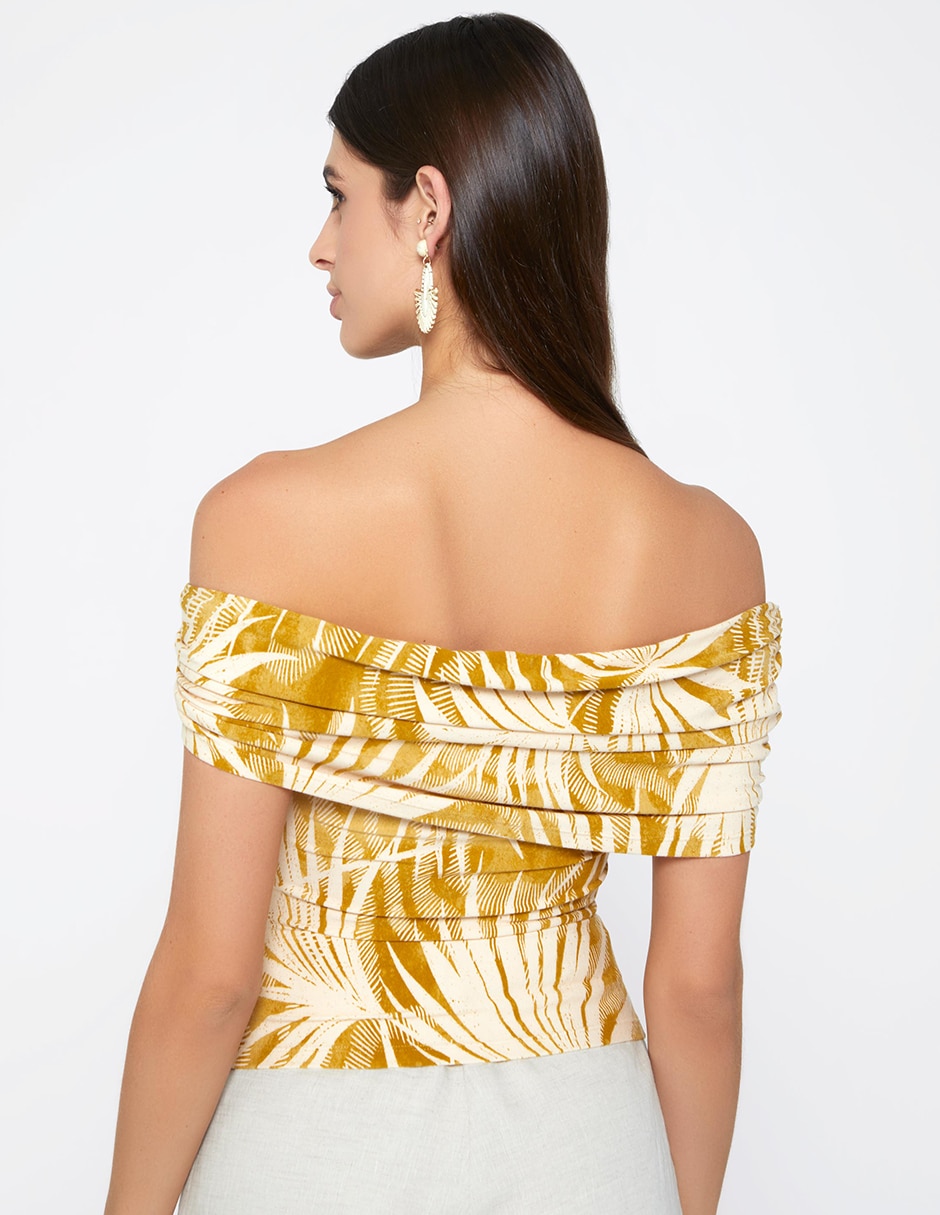 Blusa atenas tropical manga corta para mujer 4