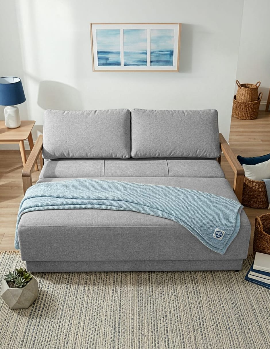 Sofá cama armable de madera pino 3