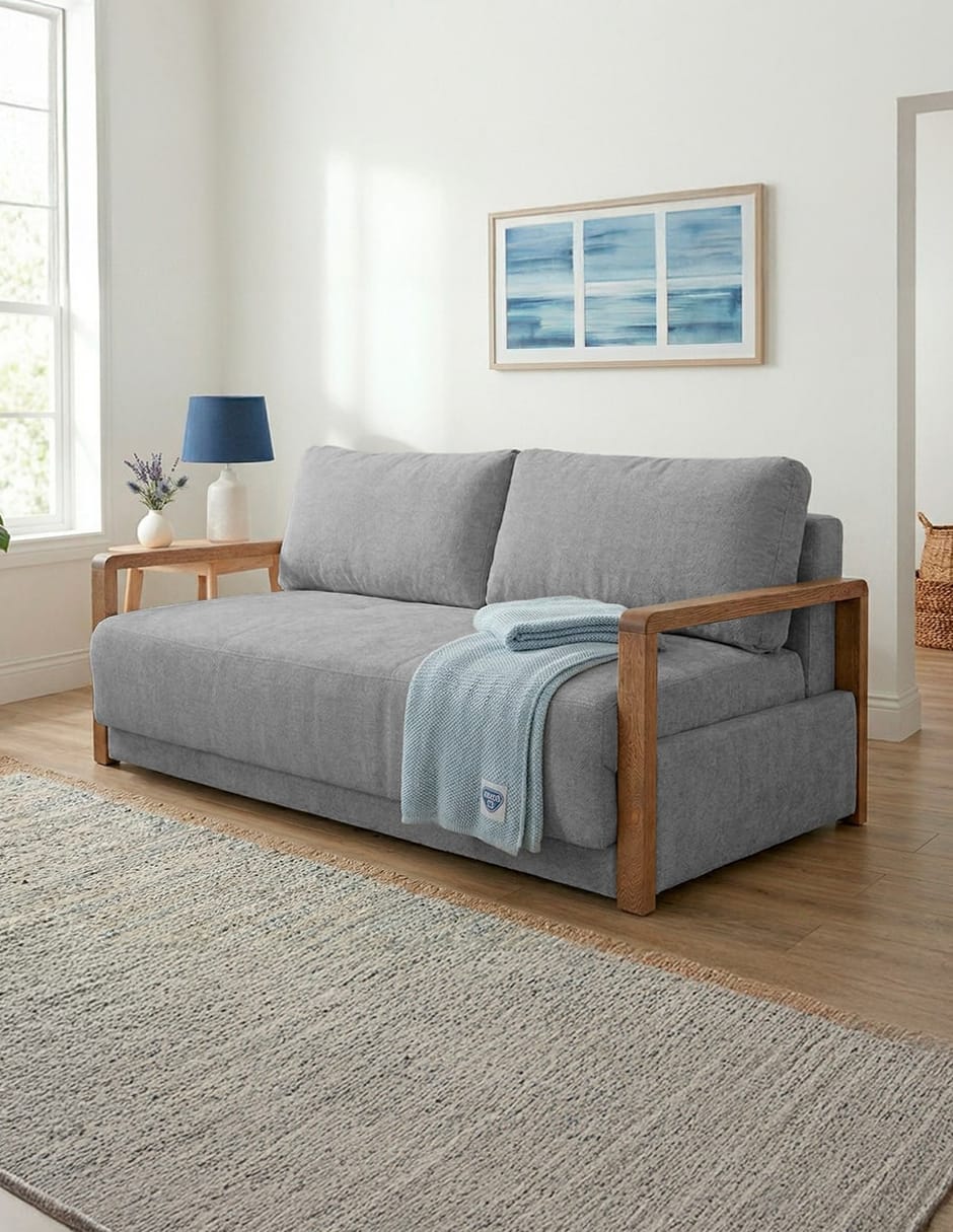 Sofá cama armable de madera pino 2