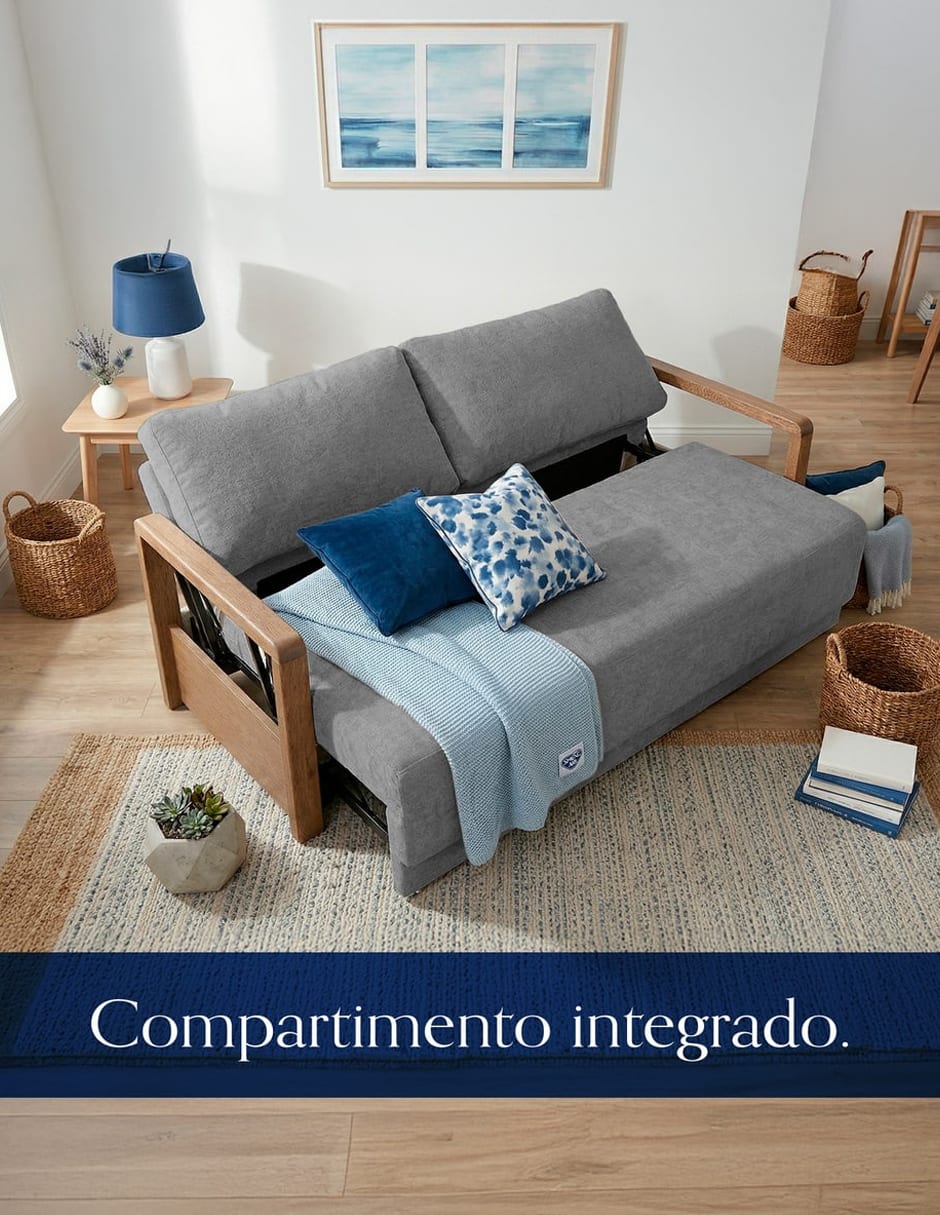 Sofá cama armable de madera pino 8