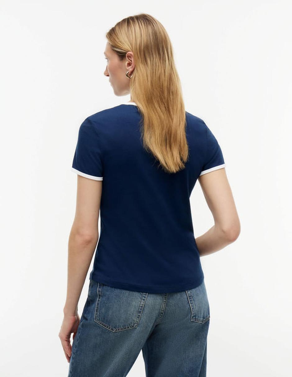 Playera manga corta cuello redondo para mujer