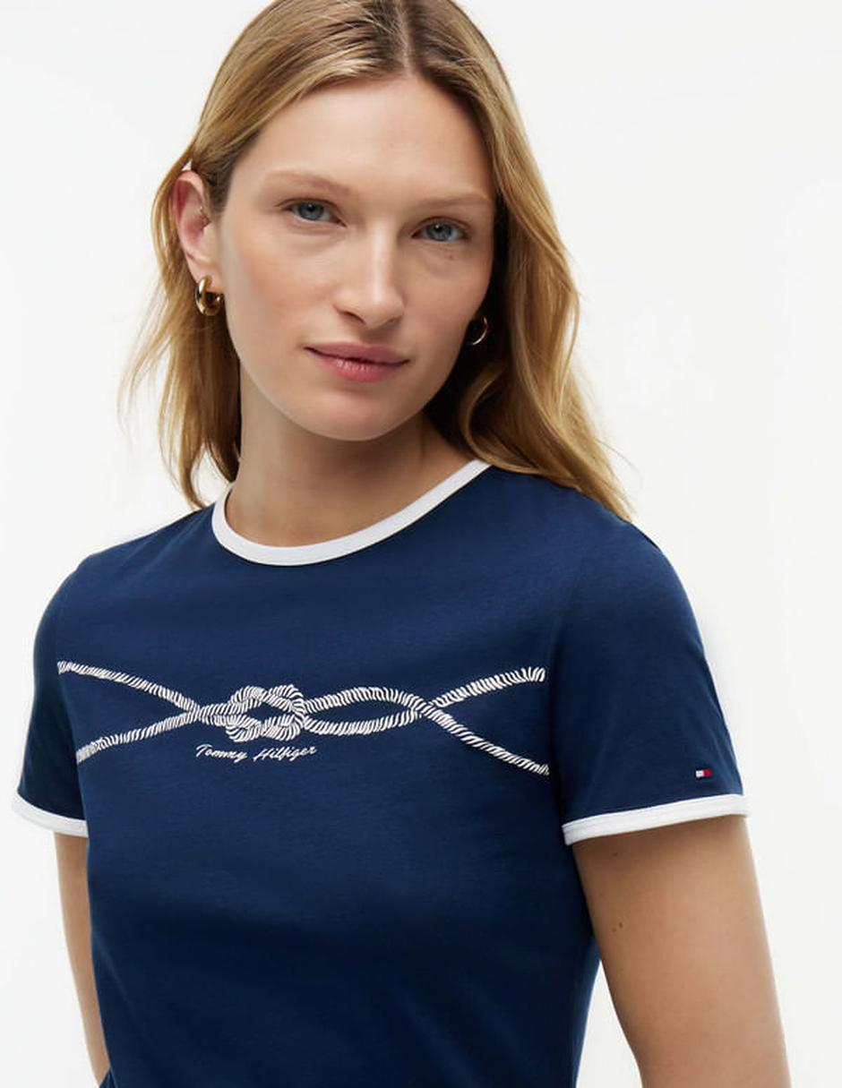 Playera manga corta cuello redondo para mujer