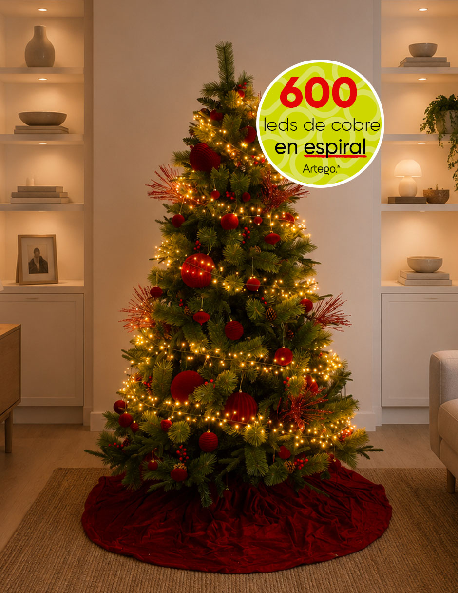 Serie luces led navidad haine luz cálida cable de acero verde haine con 600 focos Serie luces led navidad haine luz cálida cable de acero verde haine con 600 focos
