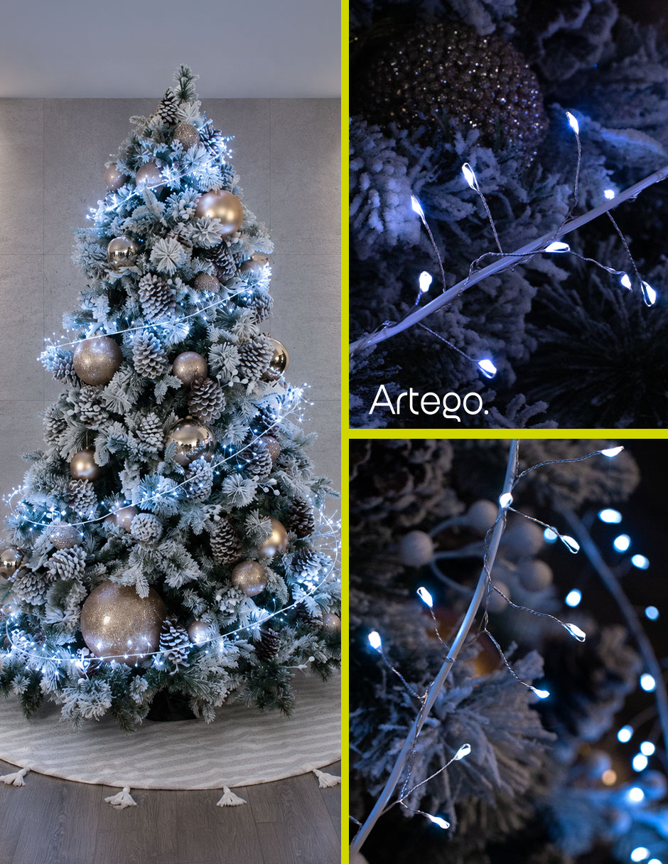 Serie luces led navidad kotze luz blanca cable de acero blanco kotze con 600 focos 3