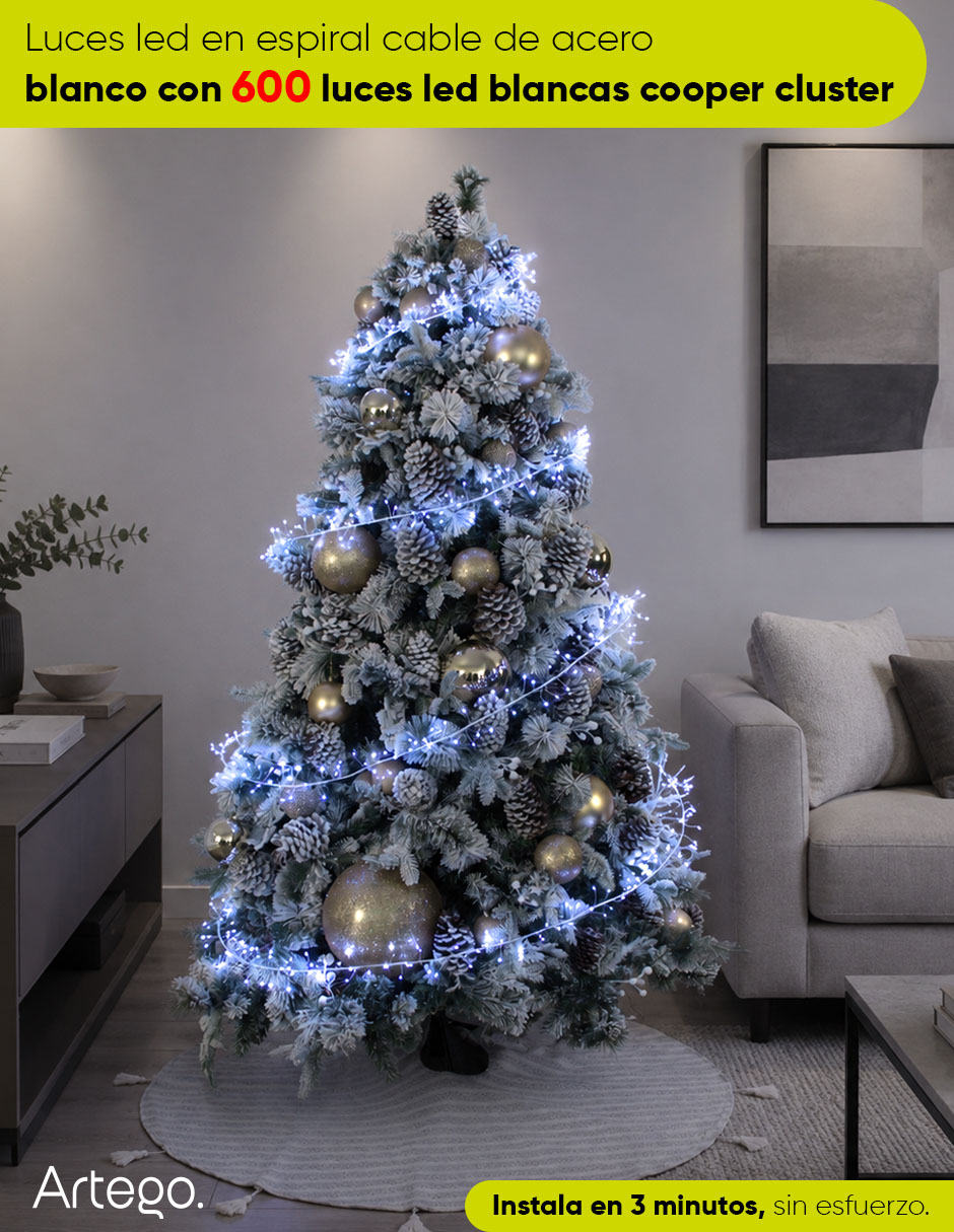 Serie luces led navidad kotze luz blanca cable de acero blanco kotze con 600 focos 2