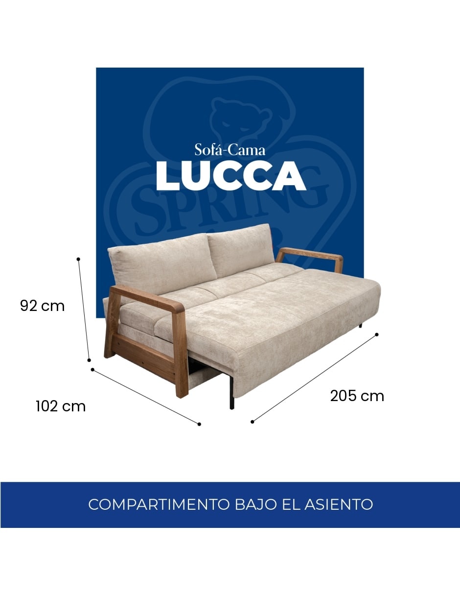 Sofá cama armable Sspring Air de madera pino 9