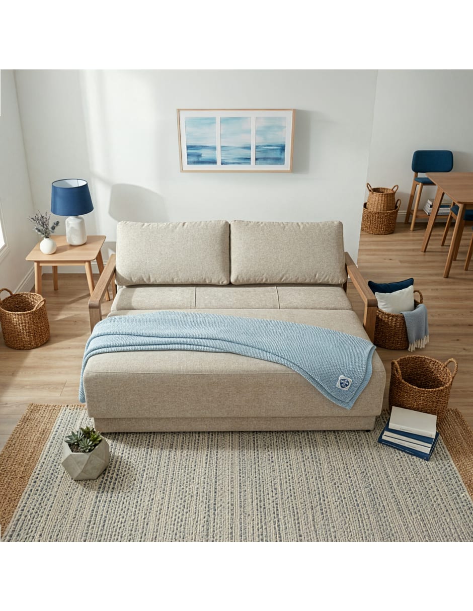 Sofá cama armable Sspring Air de madera pino 5
