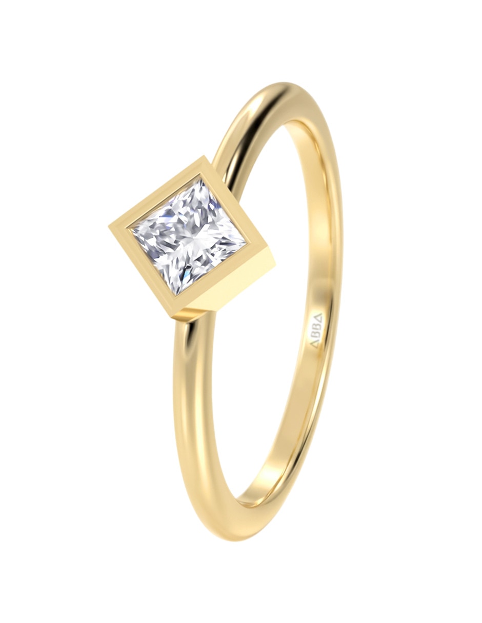 Anillo 14 k de oro zirconia brillante 3