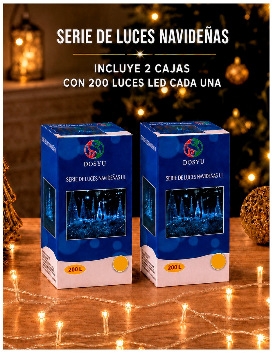Set de luces led dy-200ul-2pzas con 200 focos 2