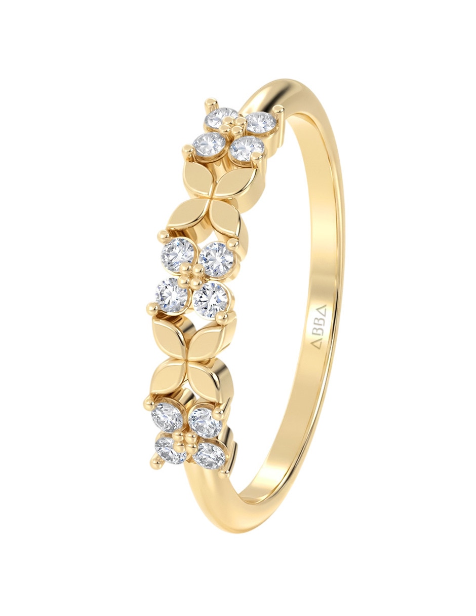 Anillo de (si aplica) No aplica 10 k de Oro Zirconia Brillante 3