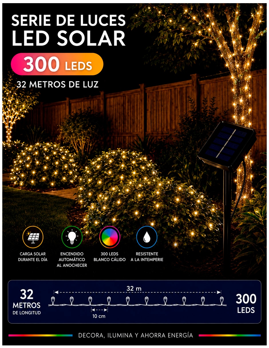 Set de luces led su300-2pzas con 300 focos 5