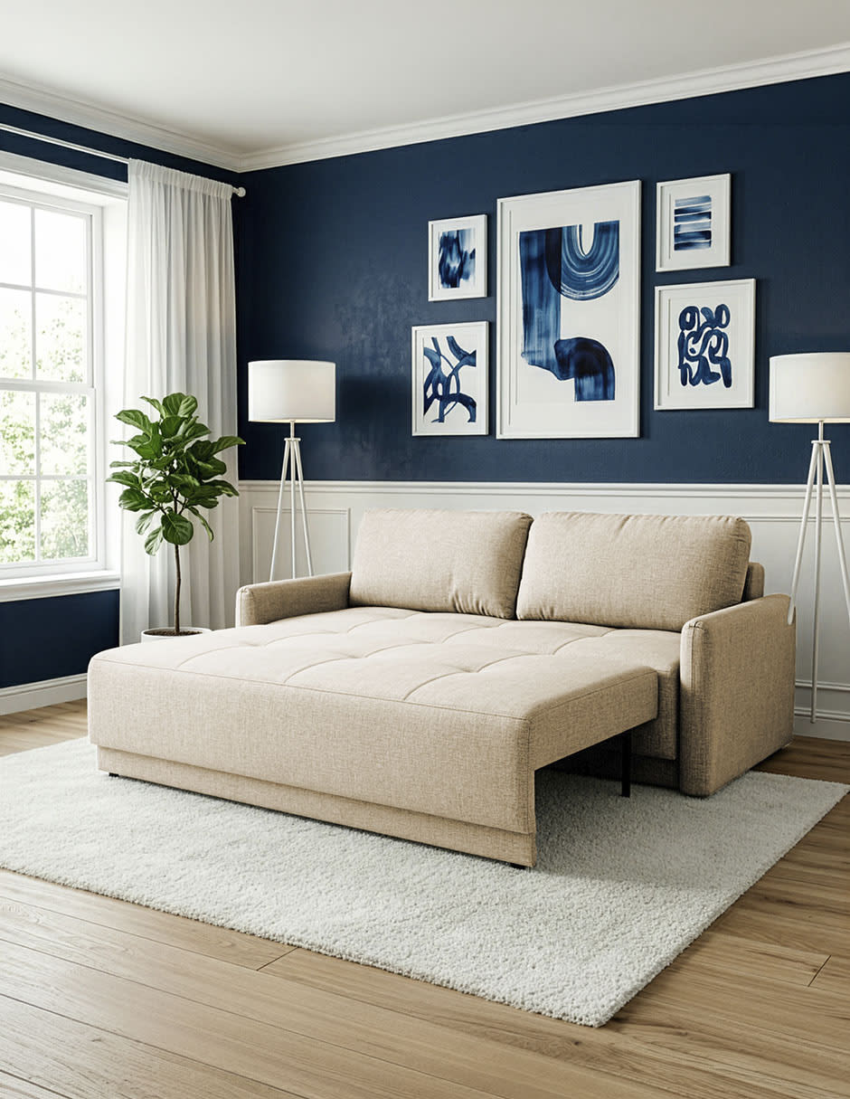 Sofá cama armable de madera pino 7