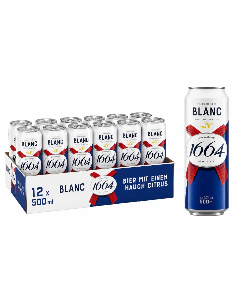 Cerveza clara kronenbourg 1664 lager herbal y cítrico 500 ml