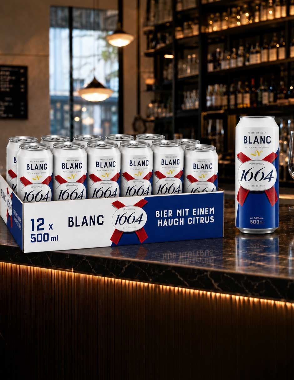 Cerveza clara kronenbourg 1664 lager herbal y cítrico 500 ml 5