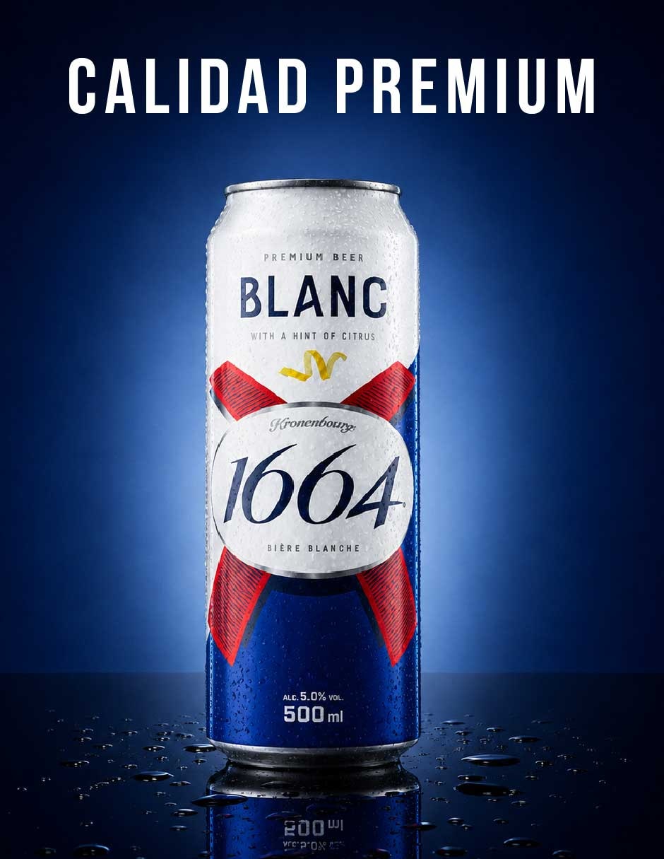 Cerveza clara kronenbourg 1664 lager herbal y cítrico 500 ml
