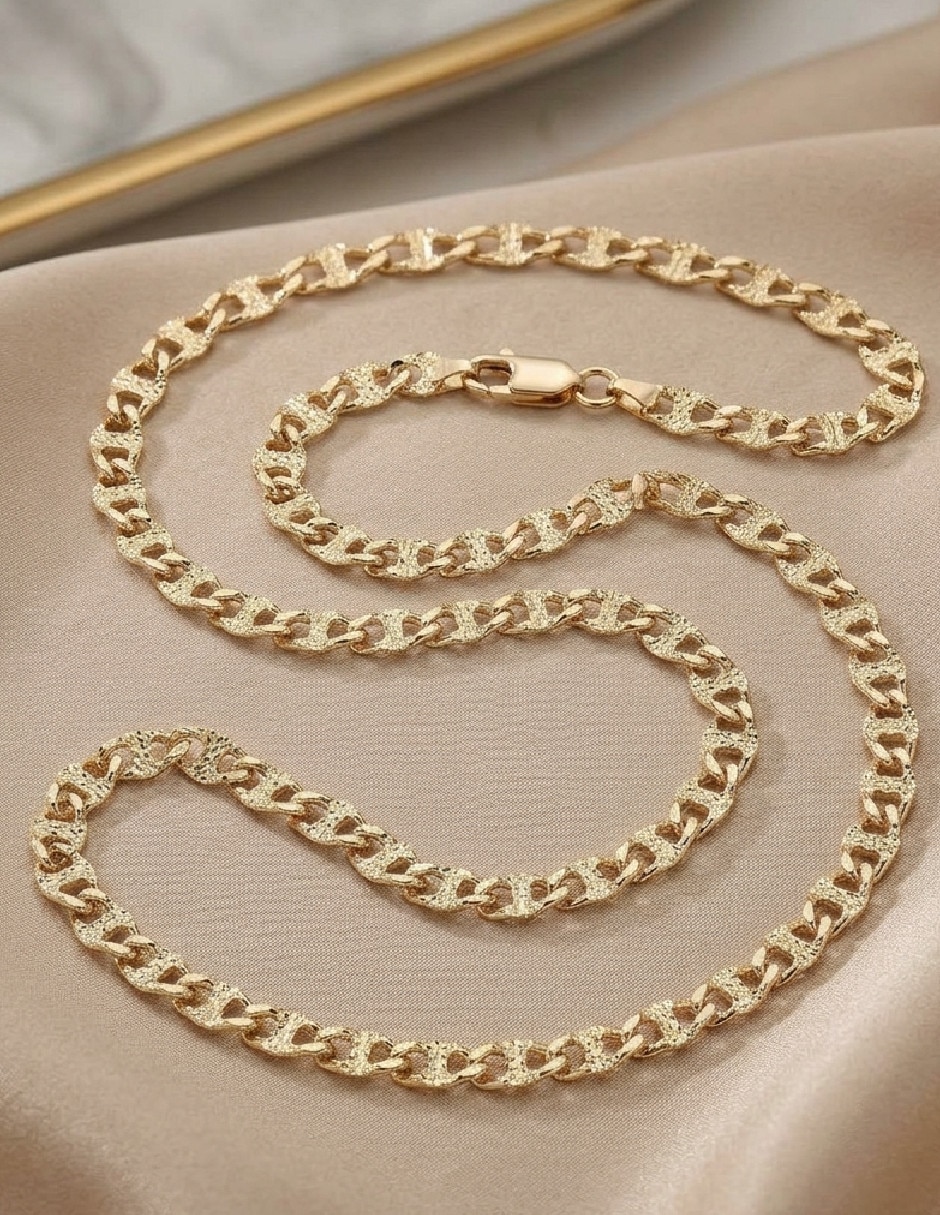 Cadena de chapa de oro 18 k 2
