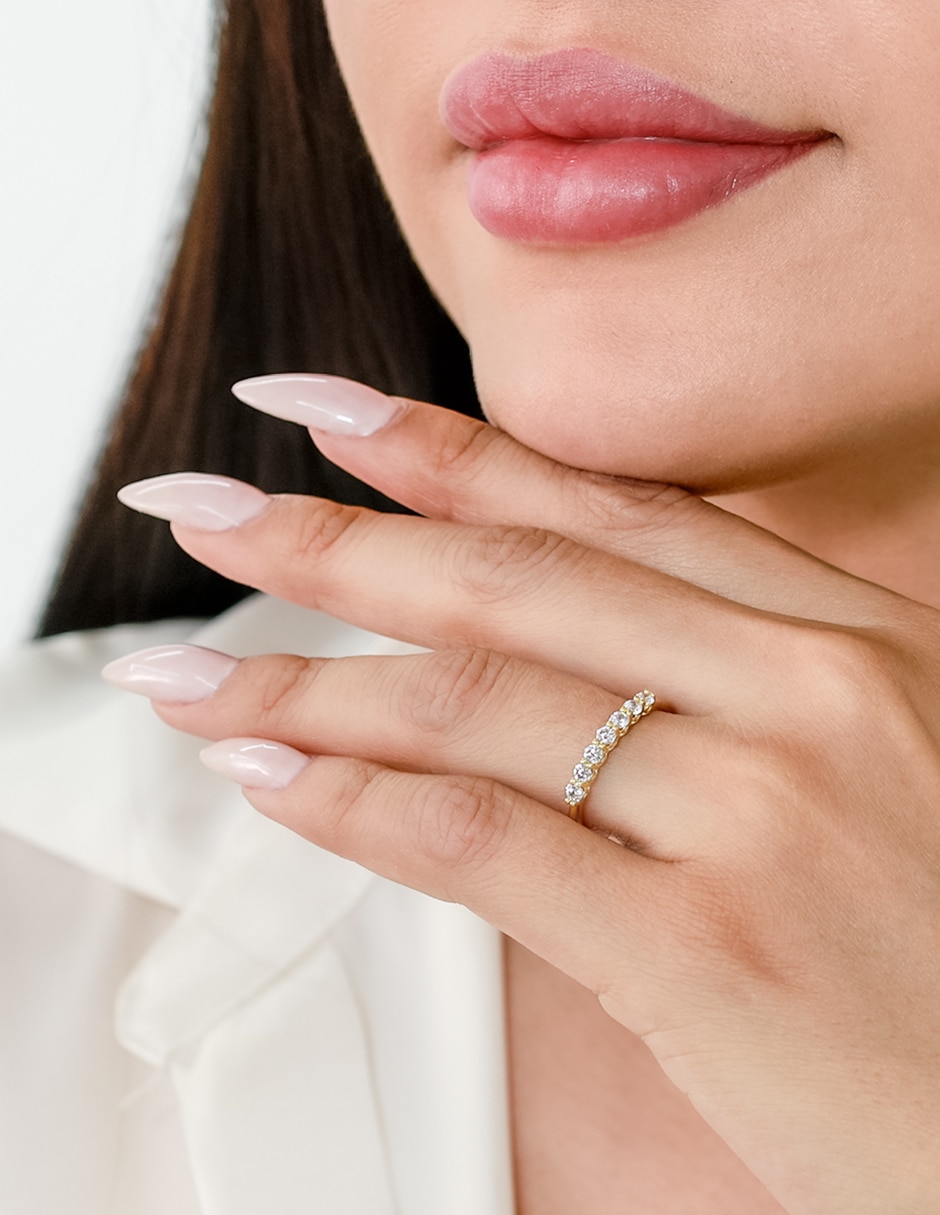 Anillo de (si aplica) No aplica 10 k de Oro Zirconia Brillante 5