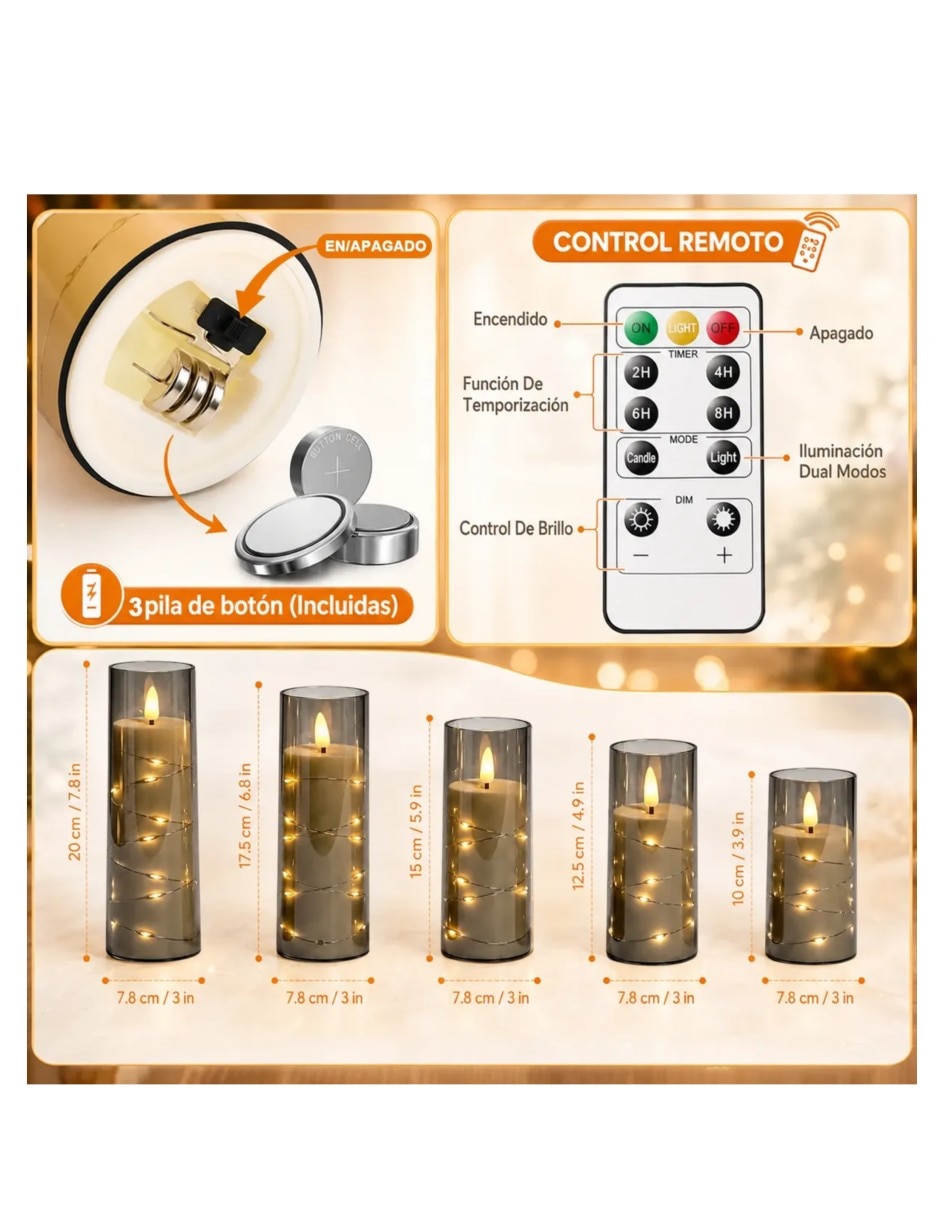 Set de velas votiva 5 piezas 5
