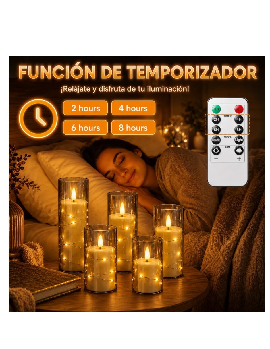 Set de velas votiva 5 piezas