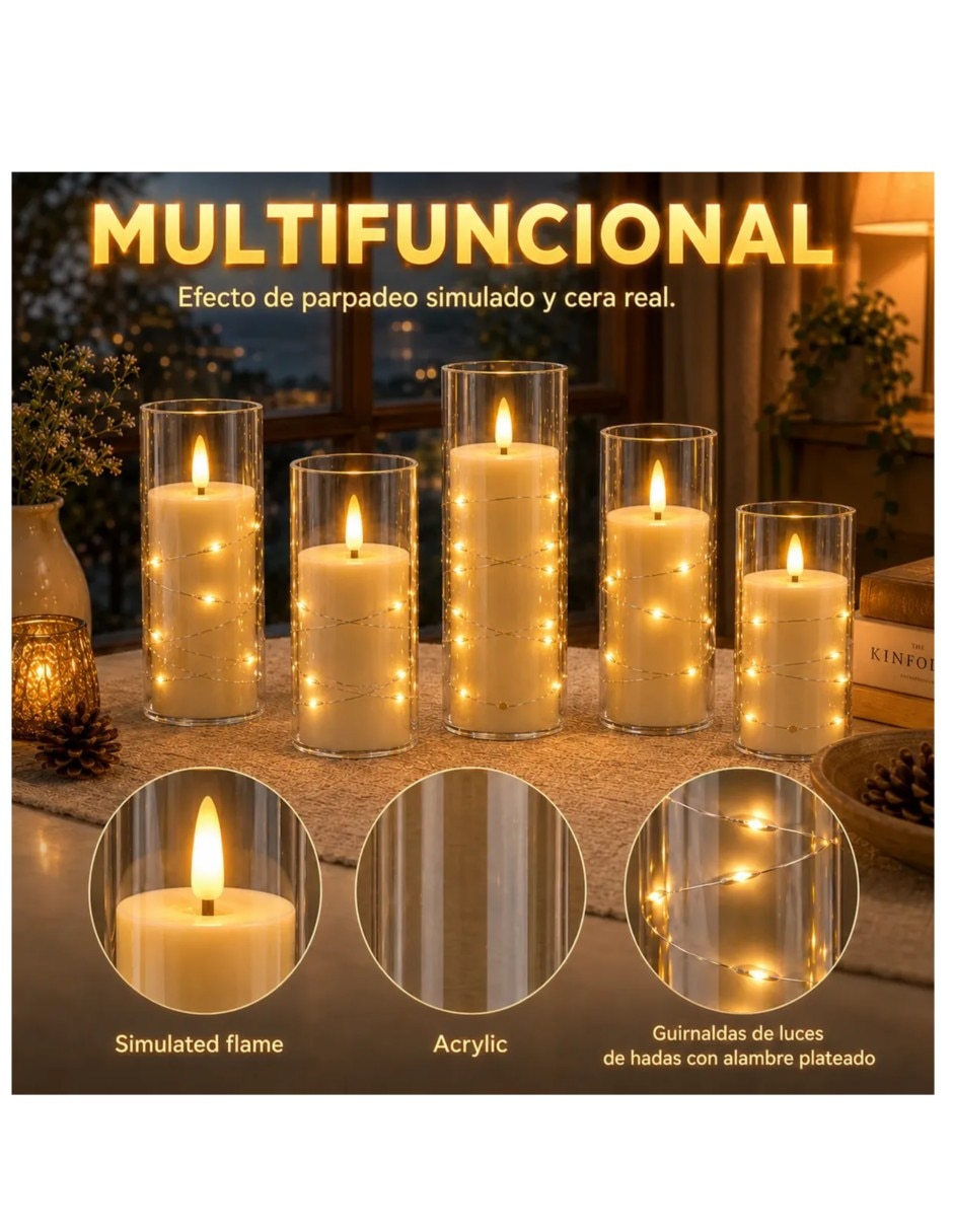 Set de velas votiva 5 piezas