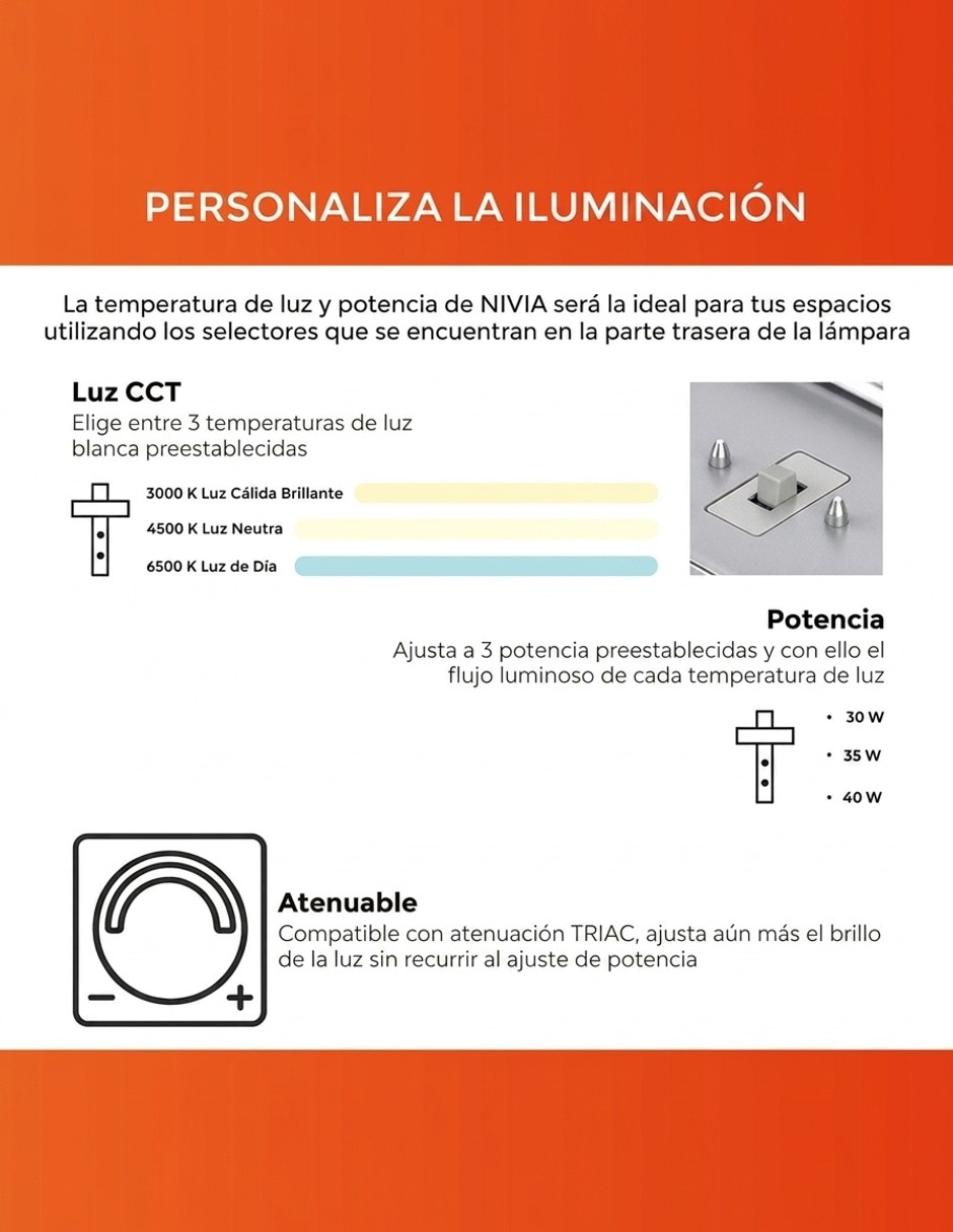 Lámpara colgante led nivia 6