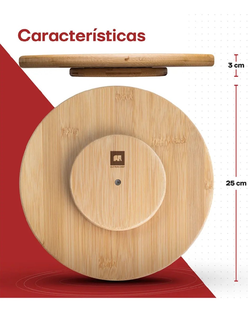 Charola giratoria de madera 4