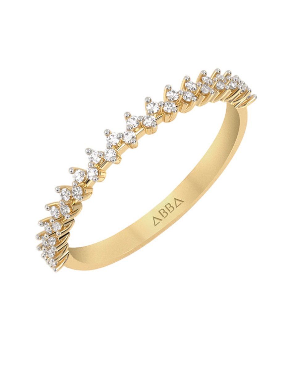 Anillo 14 k de oro zirconia brillante 4