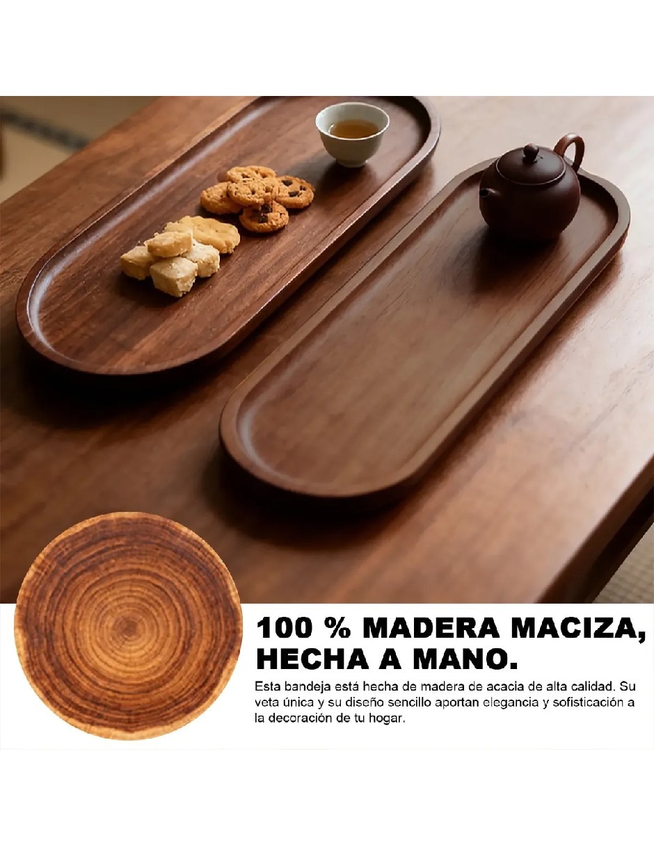 Set bandeja multiusos de madera Acacia 3