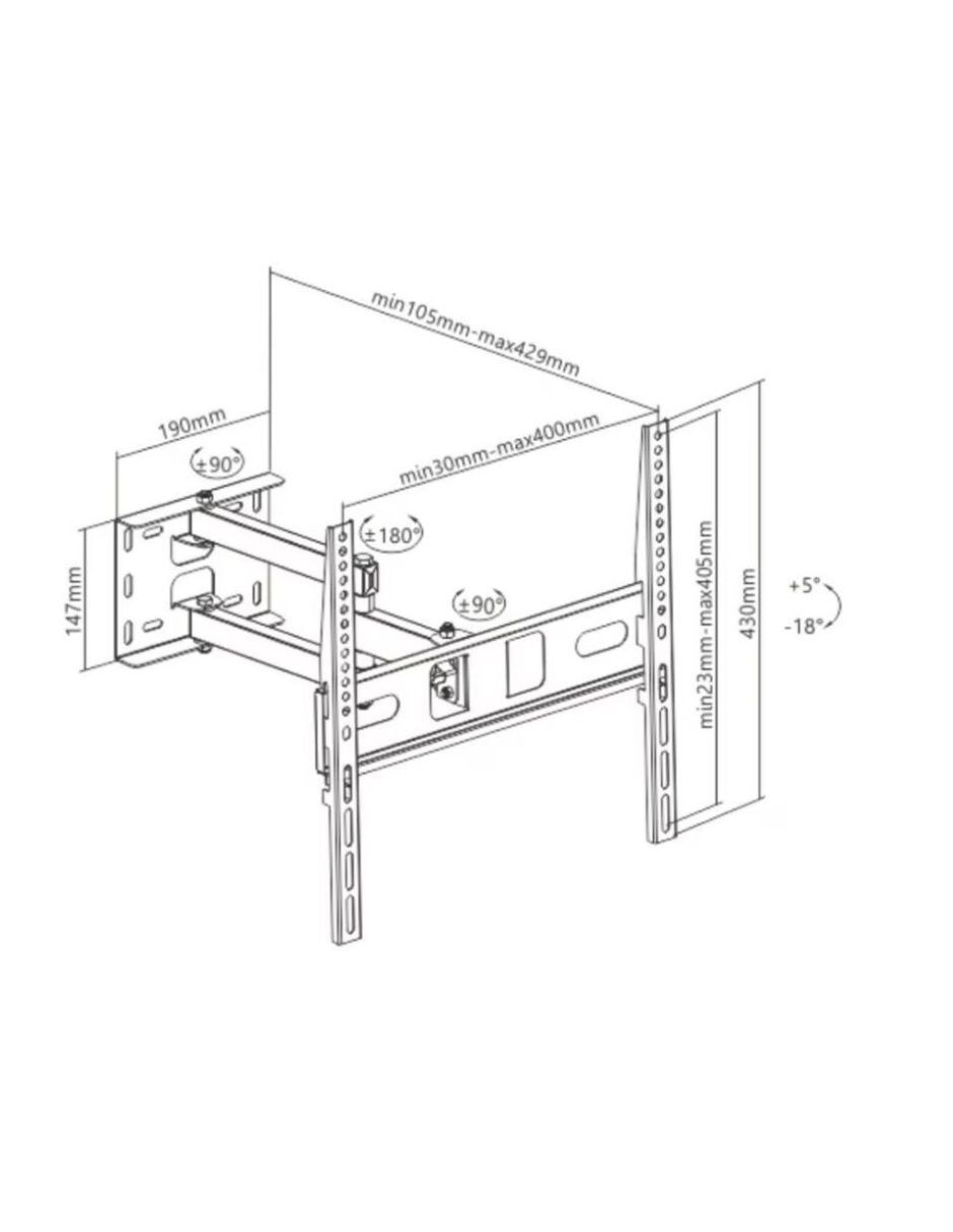 Soporte de pared para pantalla articulado 37 - 70 pulgadas 2