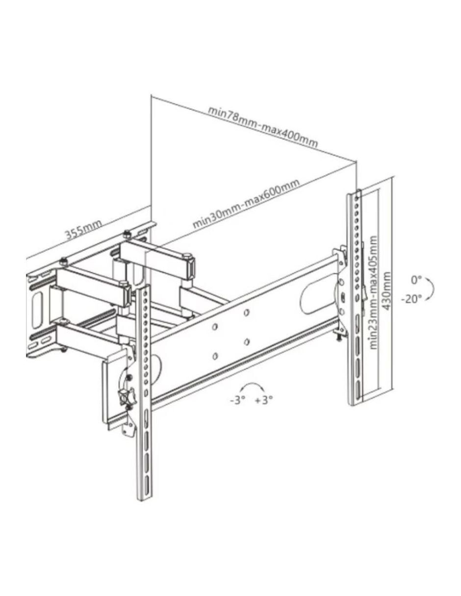 Soporte de pared para pantalla articulado 37 - 80 pulgadas 2