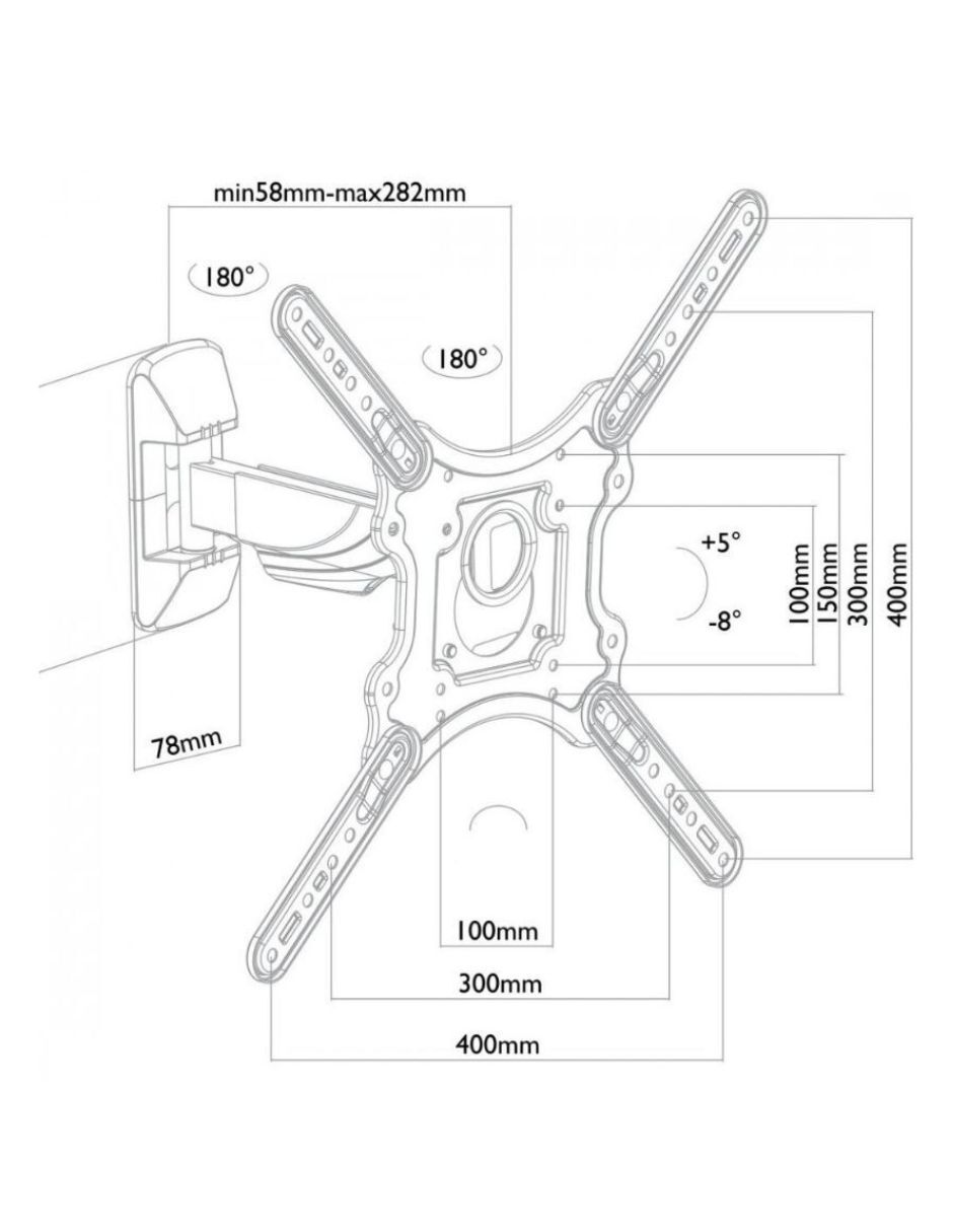 Soporte de pared para pantalla articulado 23 - 55 pulgadas 2
