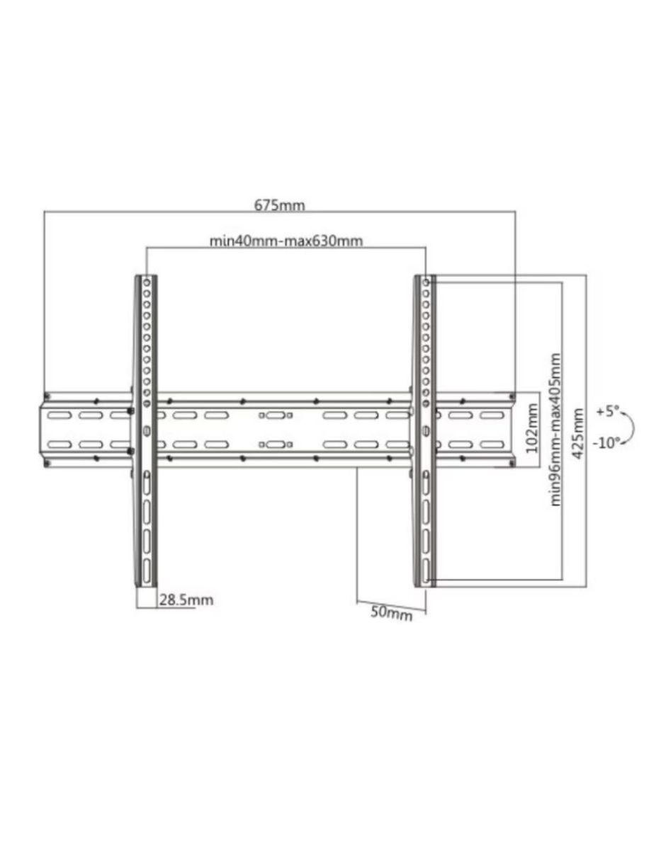 Soporte de pared para pantalla fijo 37 - 70 pulgadas 2