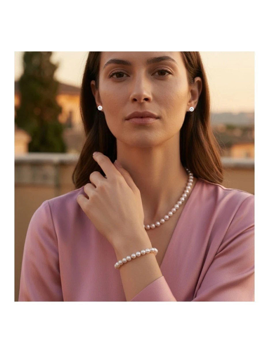 Set collar clásico méxico de plata p 925 perla cultivada