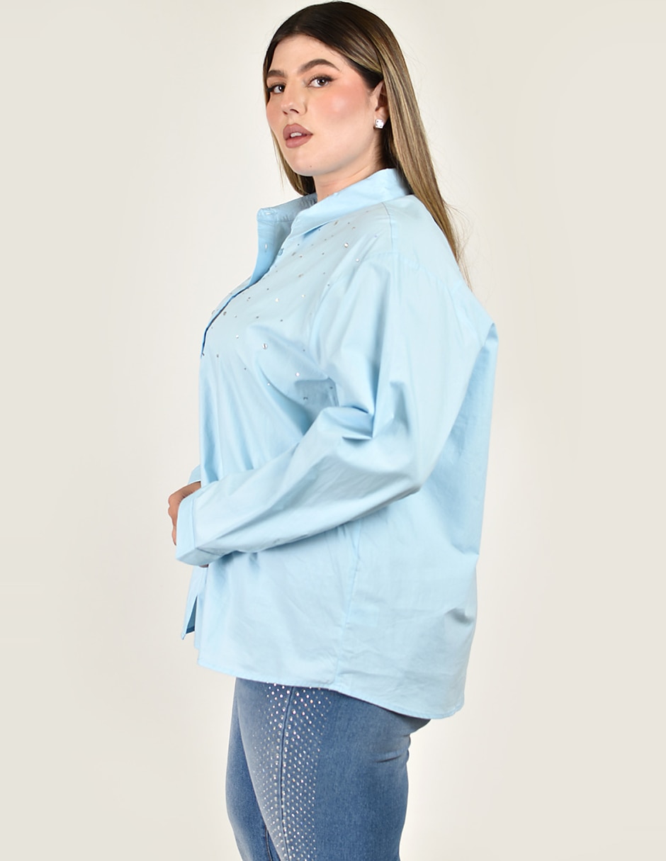 Camisa de algodón manga larga para mujer 5