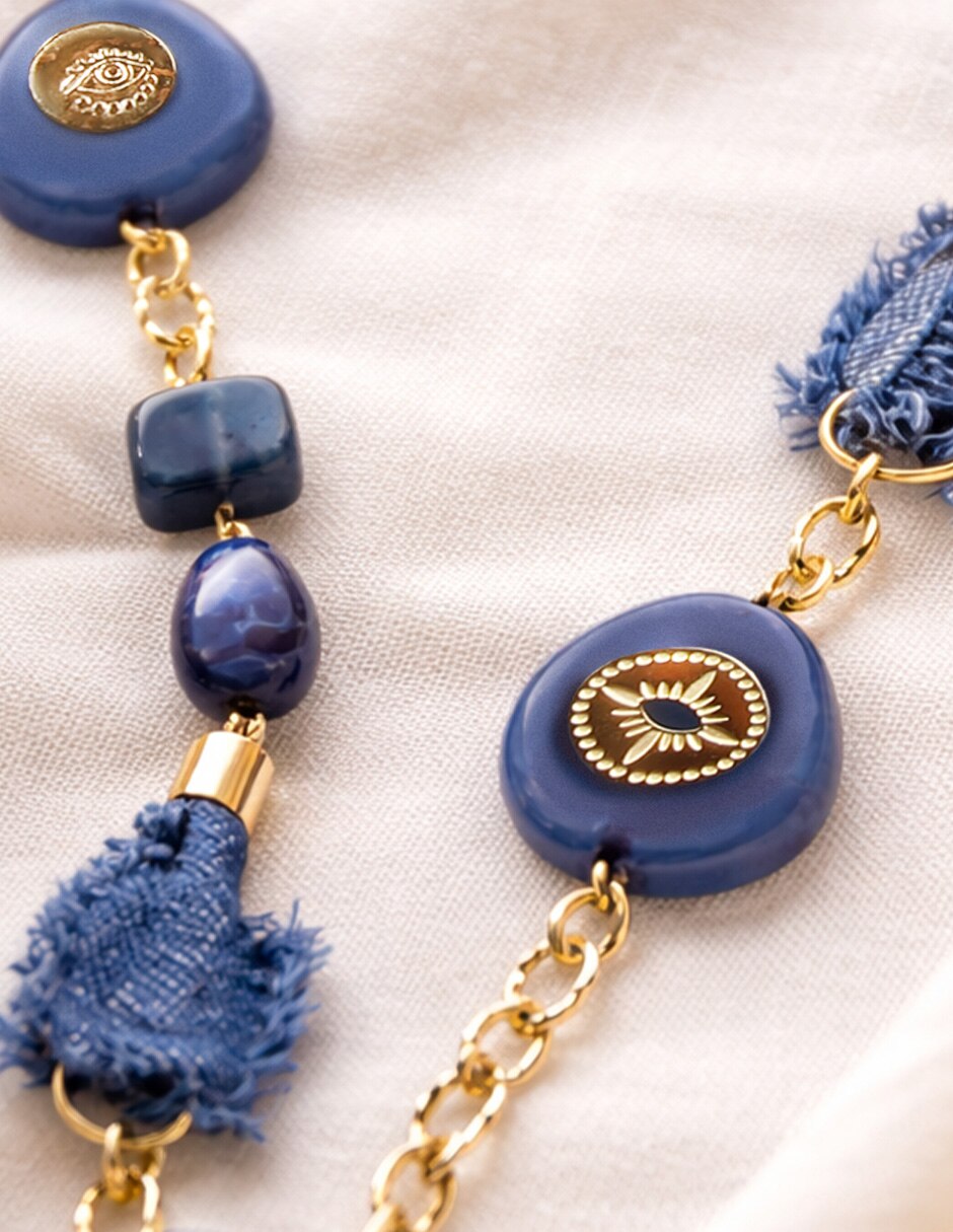 Collar indigo de acero inoxidable 7