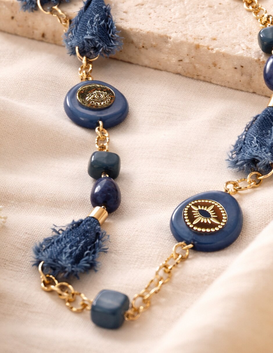 Collar indigo de acero inoxidable 8