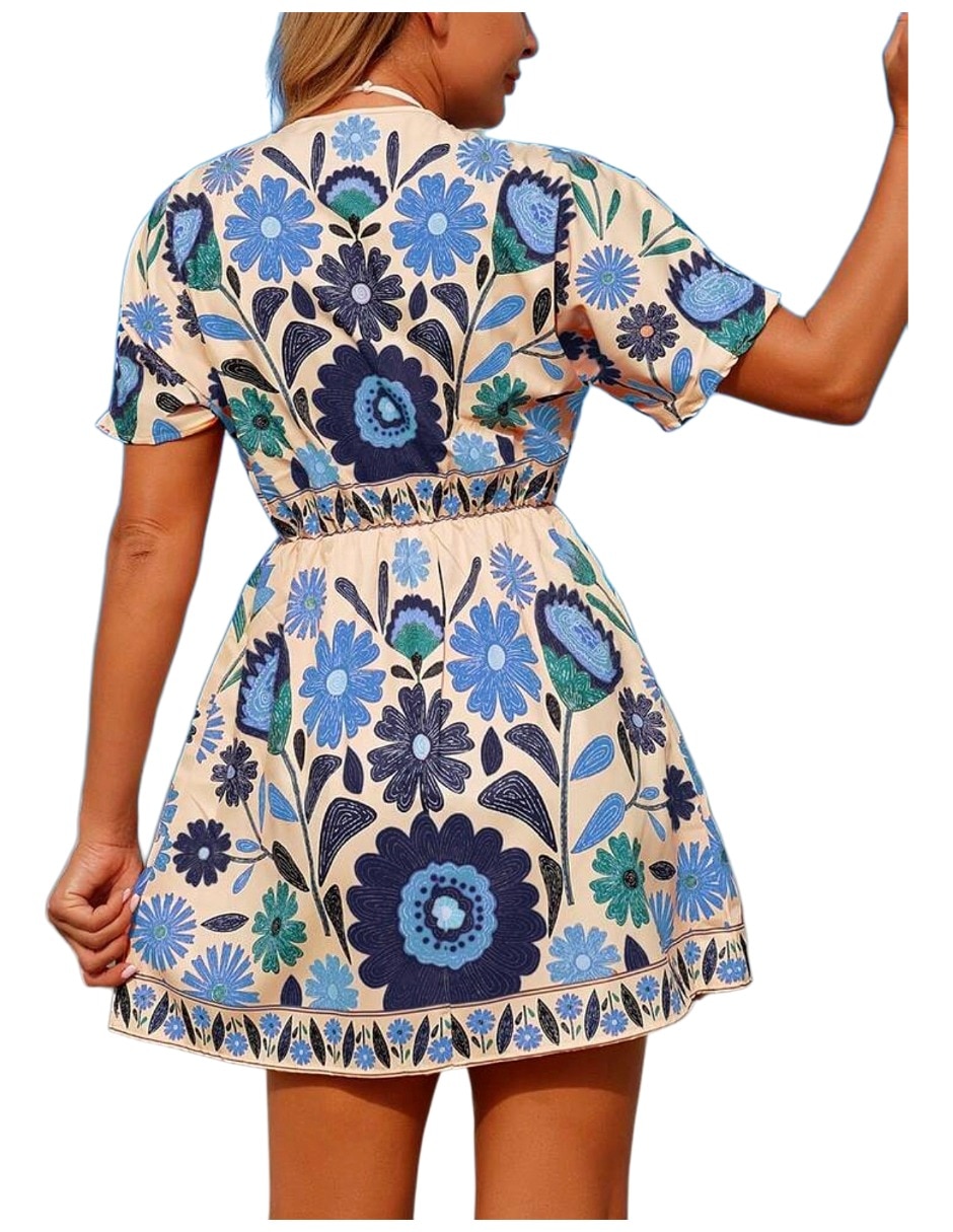 Salida de playa vestido con cinturón para mujer 5