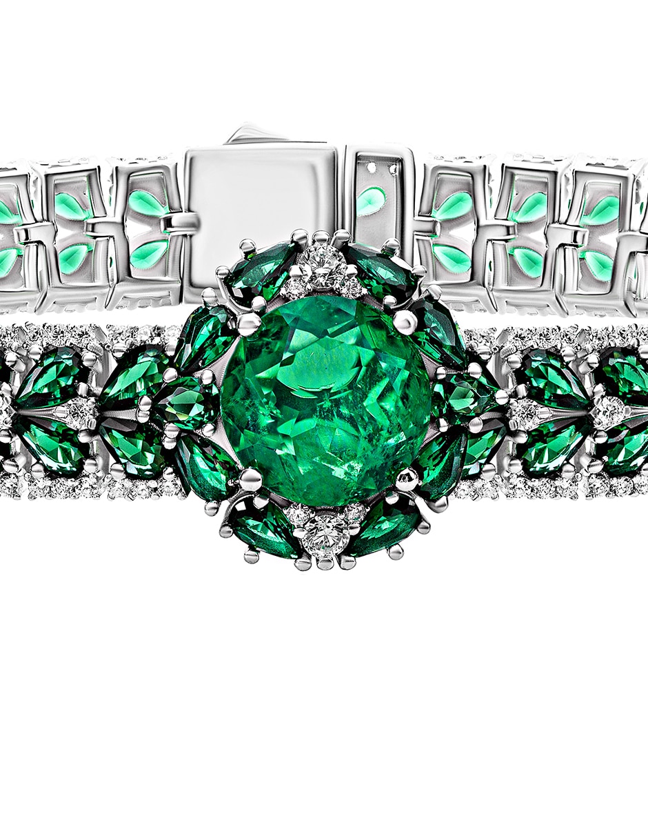 Pulsera de plata con esmeralda p 925 3