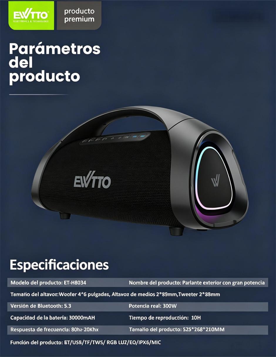 Bocina portátil bluetooth 6