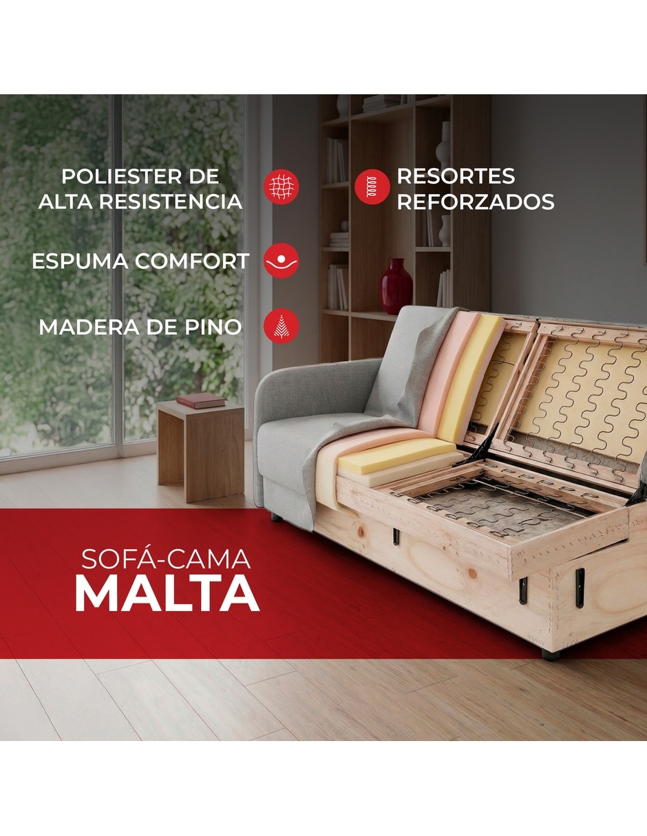 Sofá cama armable de madera pino 4