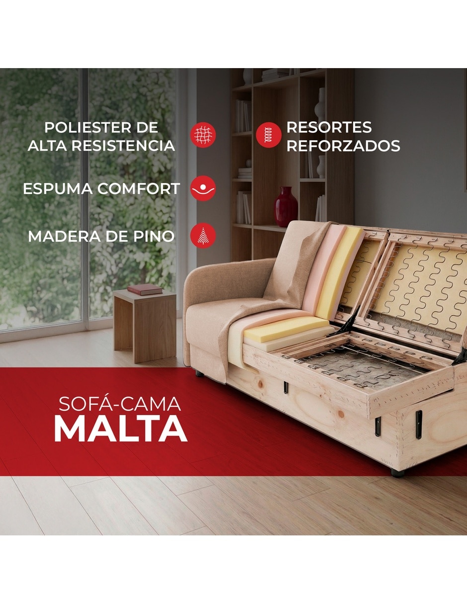 Sofá cama armable de madera pino 4