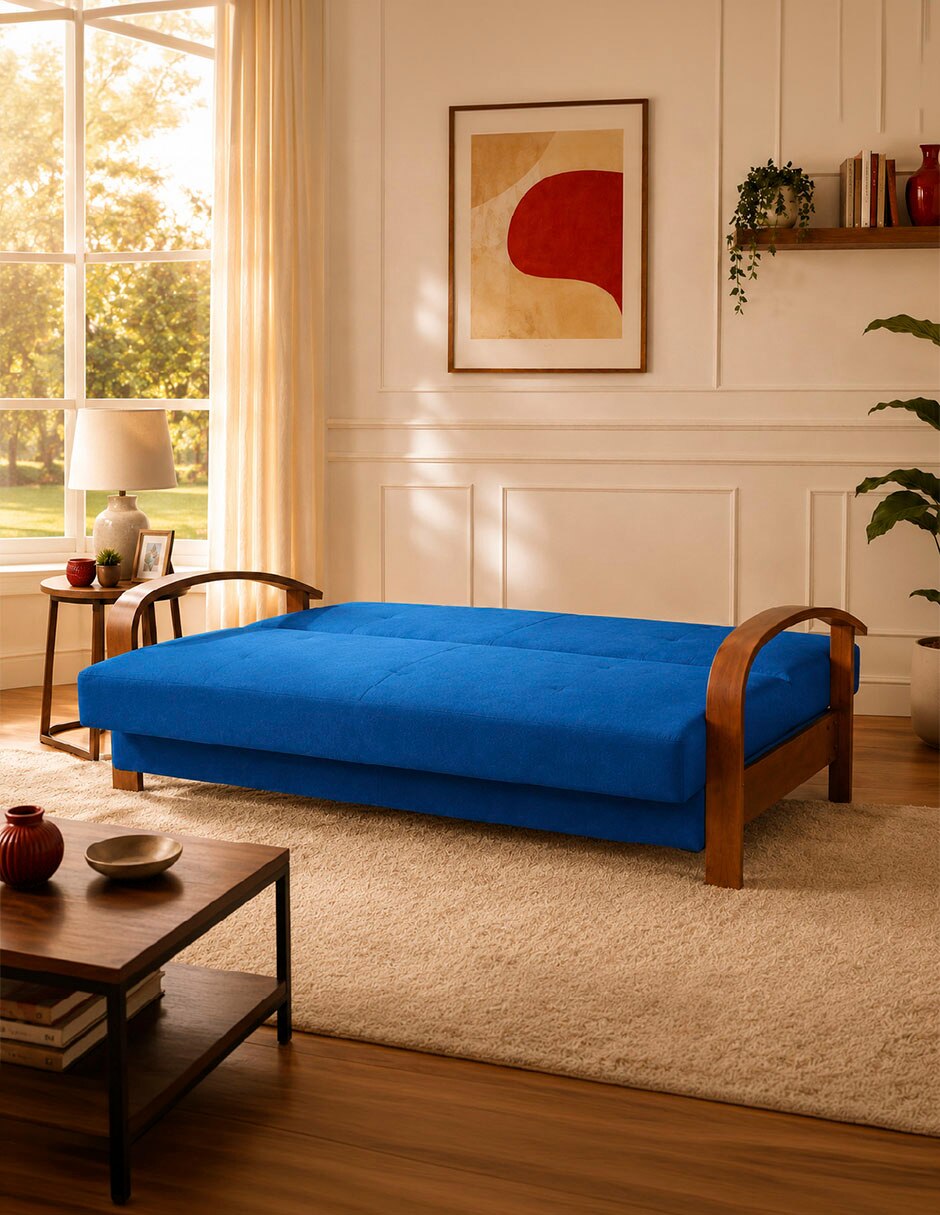 Sofá cama armable de madera 5