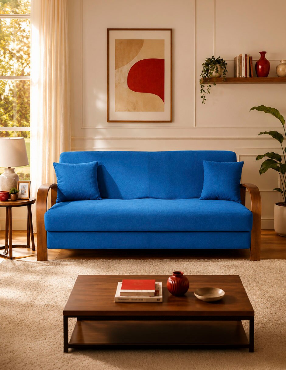 Sofá cama armable de madera 6