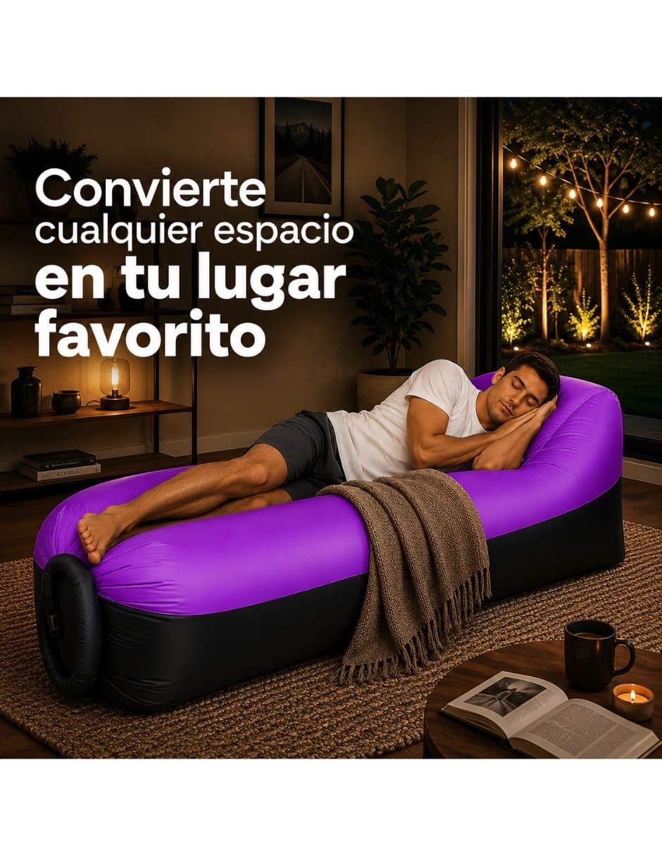 Sillón inflable 120 kg PVC centro entretenimiento 9